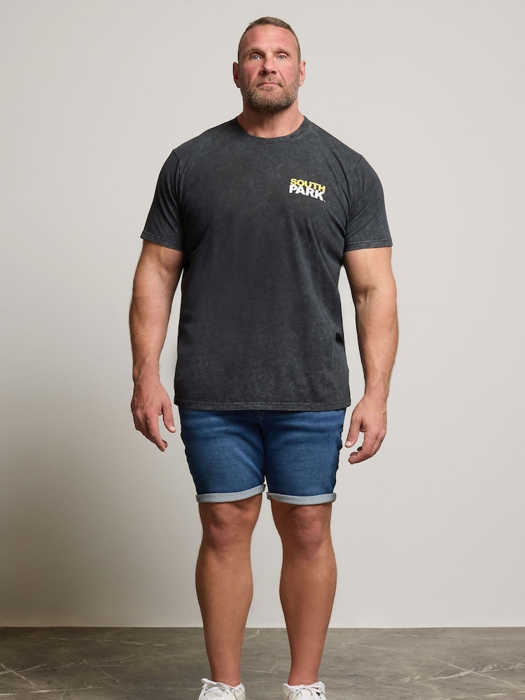 BadRhino Big & Tall Black Acid Wash South Park 100% Cotton T-Shirt - Image 2 of 6