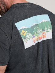 BadRhino Big & Tall Black Acid Wash South Park 100% Cotton T-Shirt - Image 4 of 6