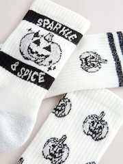 Halloween Disco Pumpkin - 3 pares de calcetines deportivos tobilleros de canalé con suela acolchada y soporte para el arco de self. - Imagen 5 de 6
