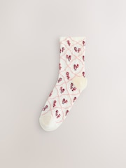 Pink Floral Texture Ankle Socks 4 Pack - Image 2 of 7