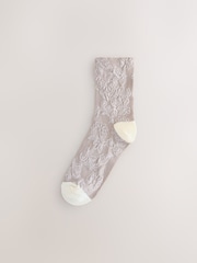 Pink Floral Texture Ankle Socks 4 Pack - Image 5 of 7