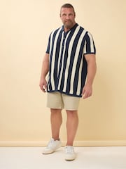 BadRhino Big & Tall Blue Stripe Knitted 100% Cotton Shirt - Image 2 of 5