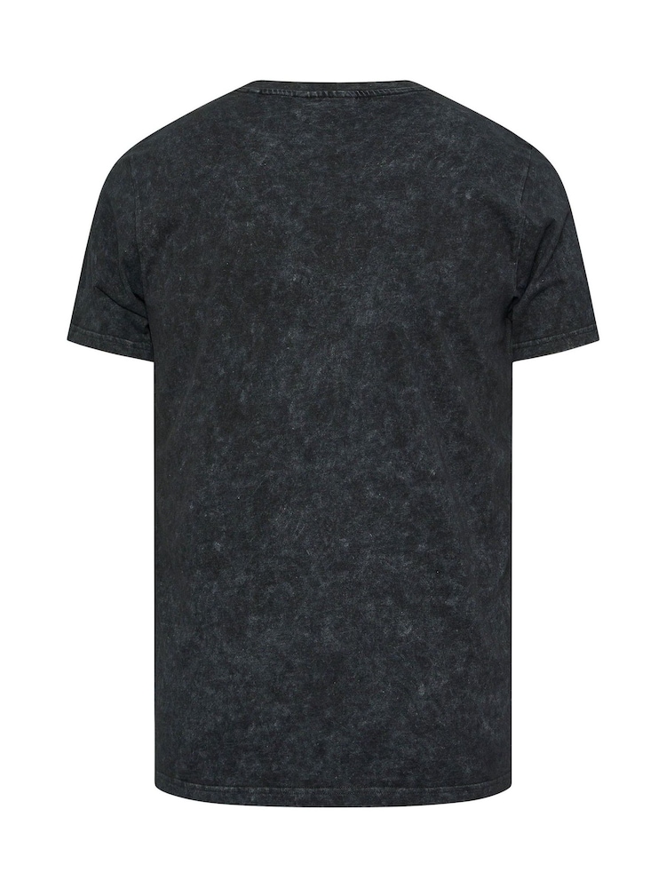 BadRhino Big & Tall Black Acid Wash Yellowstone 100% Cotton T-Shirt - Image 2 of 2