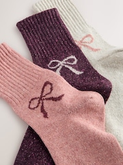 Rosa con lazos - Containing Wool Ankle Socks 3 Pack - Imagen 6 de 6