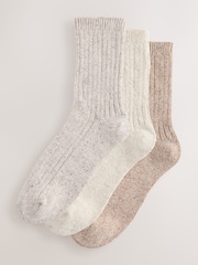 Tonal Neutral - Containing Wool Ankle Socks 3 Pack - Imagen 1 de 6