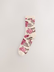 Oatmeal/Pink Tapestry Floral - Pack de 2 pares de calcetines tobilleros - Imagen 2 de 5