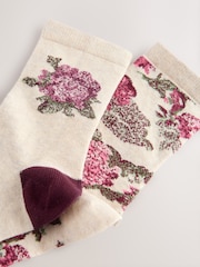Oatmeal/Pink Tapestry Floral - Pack de 2 pares de calcetines tobilleros - Imagen 5 de 5