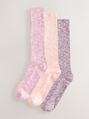 Pink Cotton Slub Slouchy Ankle Socks 3 Pack - Image 1 of 6