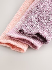 Pink Cotton Slub Slouchy Ankle Socks 3 Pack - Image 5 of 6