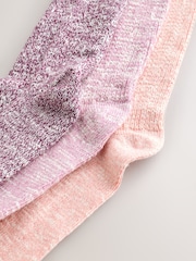 Pink Cotton Slub Slouchy Ankle Socks 3 Pack - Image 6 of 6