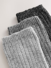 Tonal Grey Containing Wool Ankle Socks 3 Pack - Image 5 of 6