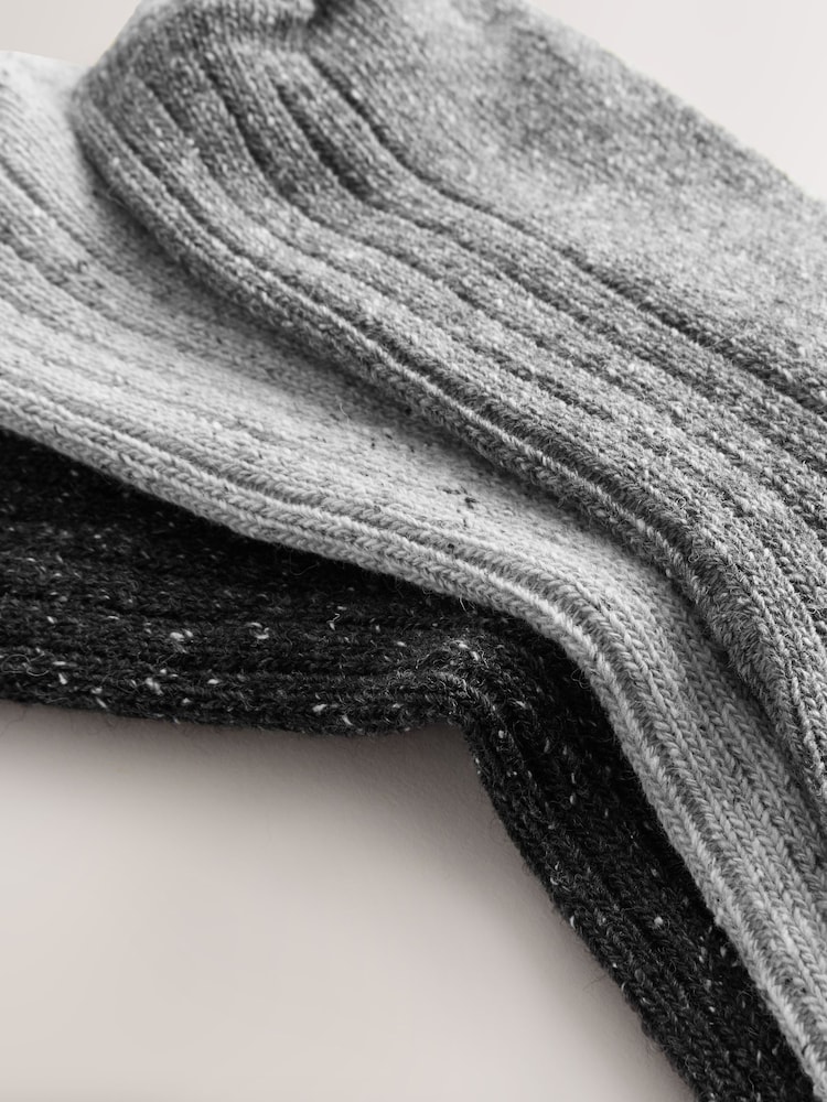 Tonal Grey Containing Wool Ankle Socks 3 Pack - Image 6 of 6 Tonal Grey Containing Wool Ankle Socks 3 Pack - Image 6 of 6