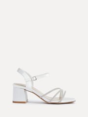 Linzi Cream Bridal Wide Fit Mariah Open Back Heels With Diamante Triple Front - Image 2 of 6