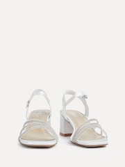 Linzi Cream Bridal Wide Fit Mariah Open Back Heels With Diamante Triple Front - Image 3 of 6