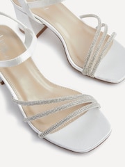 Linzi Cream Bridal Wide Fit Mariah Open Back Heels With Diamante Triple Front - Image 4 of 6