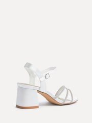 Linzi Cream Bridal Wide Fit Mariah Open Back Heels With Diamante Triple Front - Image 5 of 6