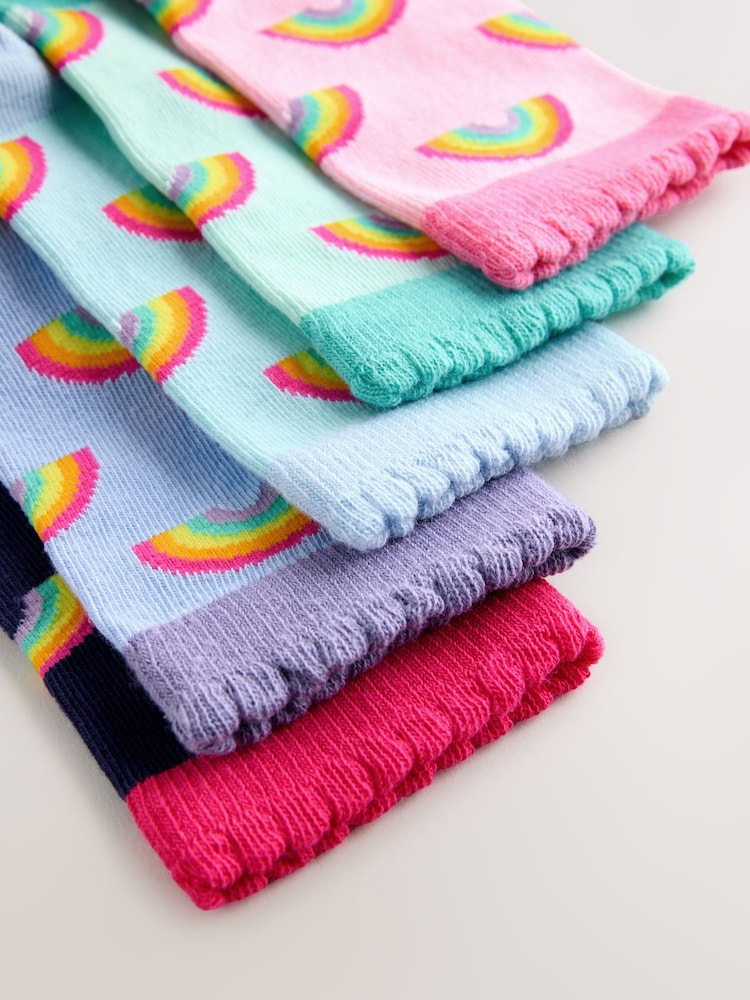 Little Bird by Jools Oliver Multi Rainbow Socks 5 Pack - Image 8 of 8