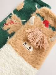 Brown/Cream Hamish Pudding Matching Family Christmas Cosy Socks 2 Pack - Image 5 of 6