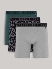 Ted Baker Green Trekking Tiger Heather Boxer Briefs 3 Pack - Image 1 of 3