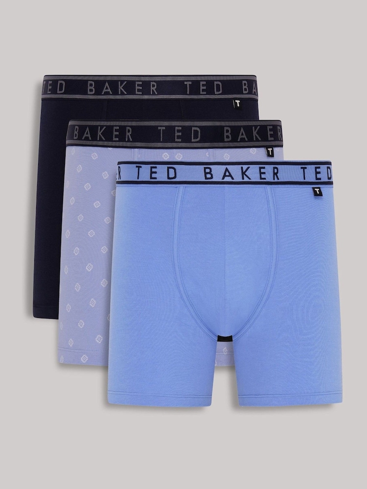 Ted Baker Blue Sauna Bachelors Boxer Briefs 3 Pack - Image 1 of 5 Ted Baker Blue Sauna Bachelors Boxer Briefs 3 Pack - Image 1 of 5