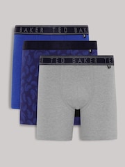 Pacote 3 de cuecas boxer Ted Baker Mazarine Feather Heather - Imagem 1 de 2