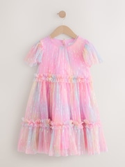 Pink Sparkle Mesh Party Dress (3-16yrs) - Image 1 of 6