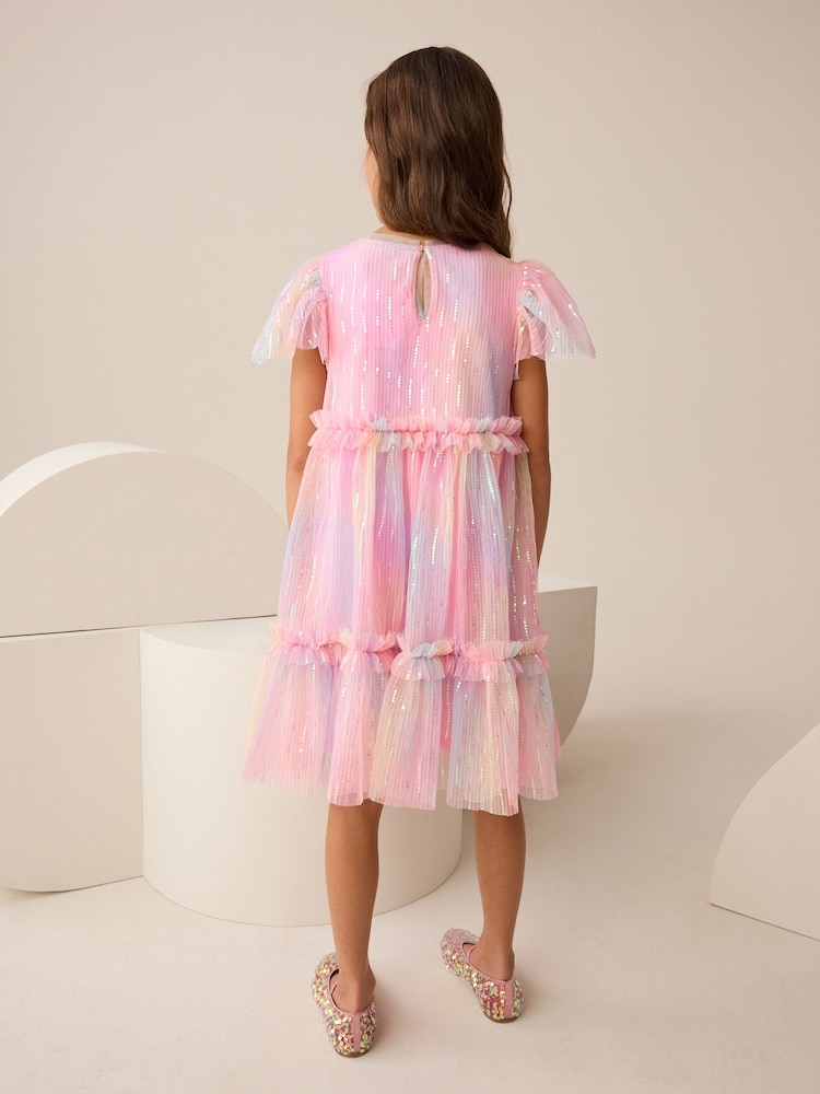next mesh party dress Buy Pink Sparkle Mesh Party Dress (3-16yrs) from Next USA
