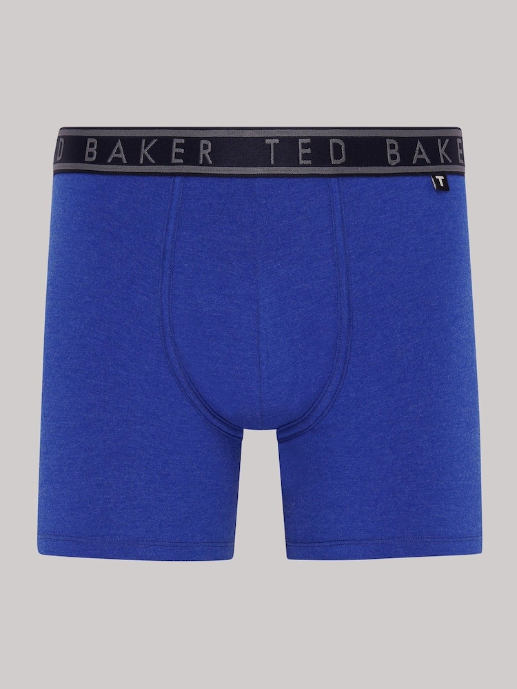 Ted Baker Blue Treasure Mazarine Boxer Briefs 3 Pack - Image 2 of 3