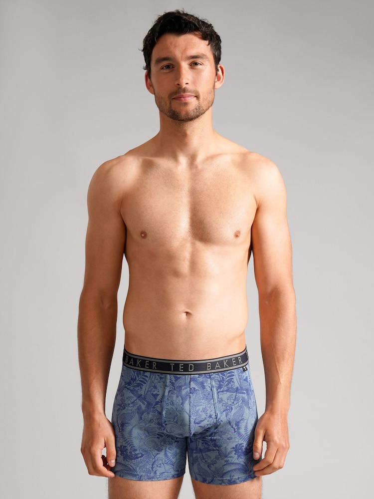 Ted Baker Blue Treasure Mazarine Boxer Briefs 3 Pack - Image 3 of 3