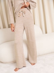 Lipsy Mocha Ribbed Loungewear Joggers - Image 1 of 4