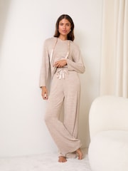 Lipsy Mocha Ribbed Loungewear Joggers - Image 2 of 4