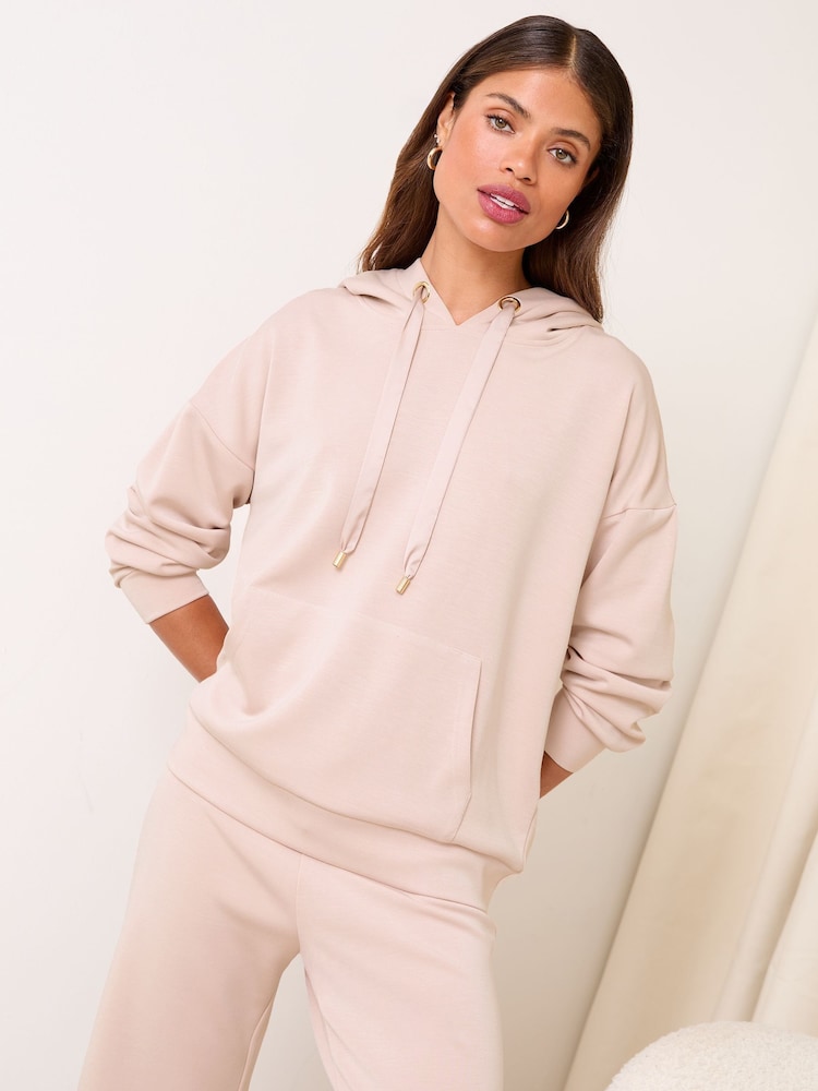 Lipsy Nude Pink Soft Loungewear Hoodie with Modal - Image 2 of 4