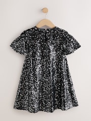 Black Angel Sleeve Sequin Party Dress (3-16yrs) - Image 2 of 4