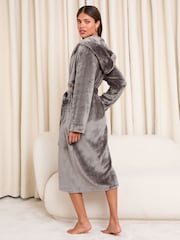 Lipsy Charcoal Grey Super Cosy Midi Dressing Gown - Image 5 of 5
