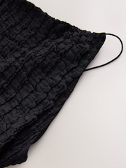 Black Textured Strappy Square Neck Top - Image 6 of 7