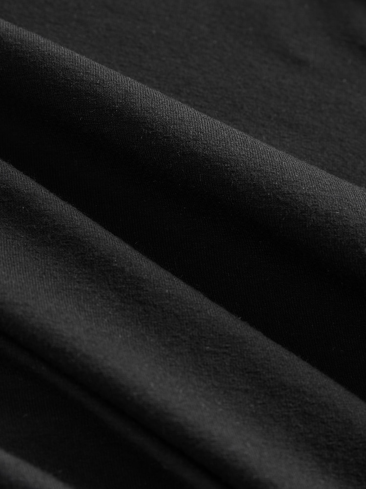 Black Short Sleeve Ruched Detail Jersey T-Shirt - Image 7 of 7