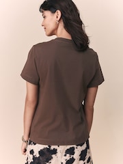 Chocolate Brown Embellished Pocket T-Shirt - Image 3 of 7