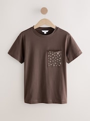Chocolate Brown Embellished Pocket T-Shirt - Image 5 of 7