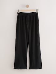 Black Textured Wide Leg Trousers - Image 5 of 8