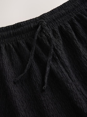 Black Textured Wide Leg Trousers - Image 6 of 8