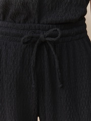 Black Textured Wide Leg Trousers - Image 8 of 8