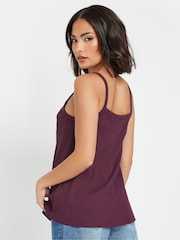 PixieGirl Petite Purple Button Front Ribbed Vests 2 Pack - Image 2 of 8