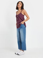 PixieGirl Petite Purple Button Front Ribbed Vests 2 Pack - Image 4 of 8