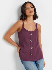 PixieGirl Petite Purple Button Front Ribbed Vests 2 Pack - Image 5 of 8