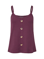 PixieGirl Petite Purple Button Front Ribbed Vests 2 Pack - Image 7 of 8