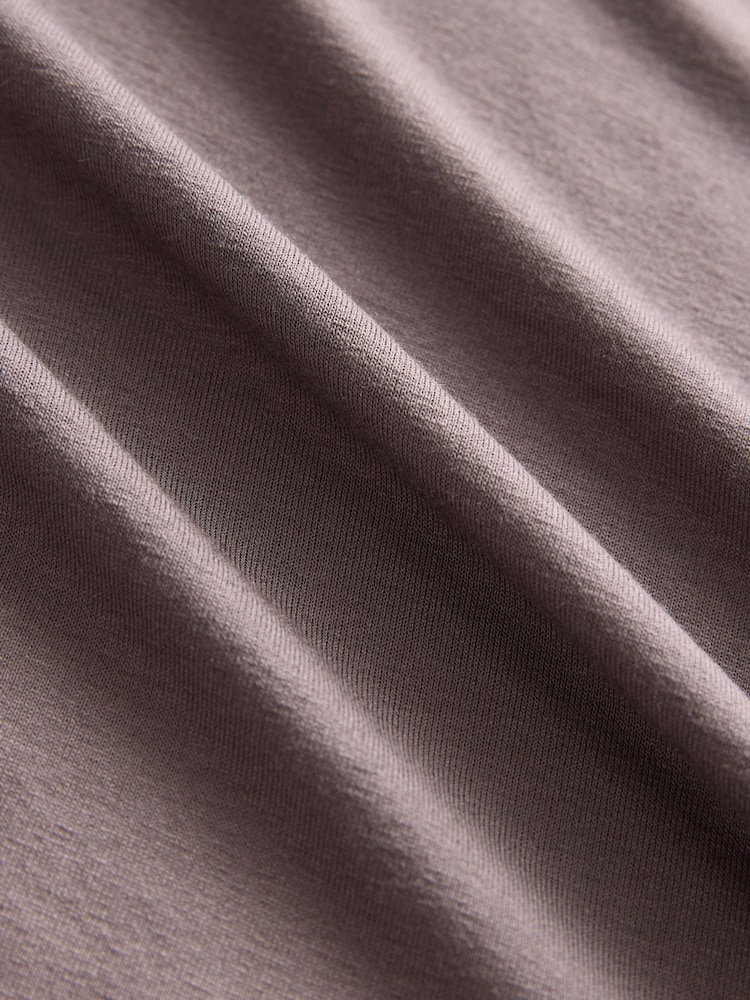 Mink Brown Short Sleeve Ruched Detail Jersey T-Shirt - Image 8 of 8 Mink Brown Short Sleeve Ruched Detail Jersey T-Shirt - Image 8 of 8