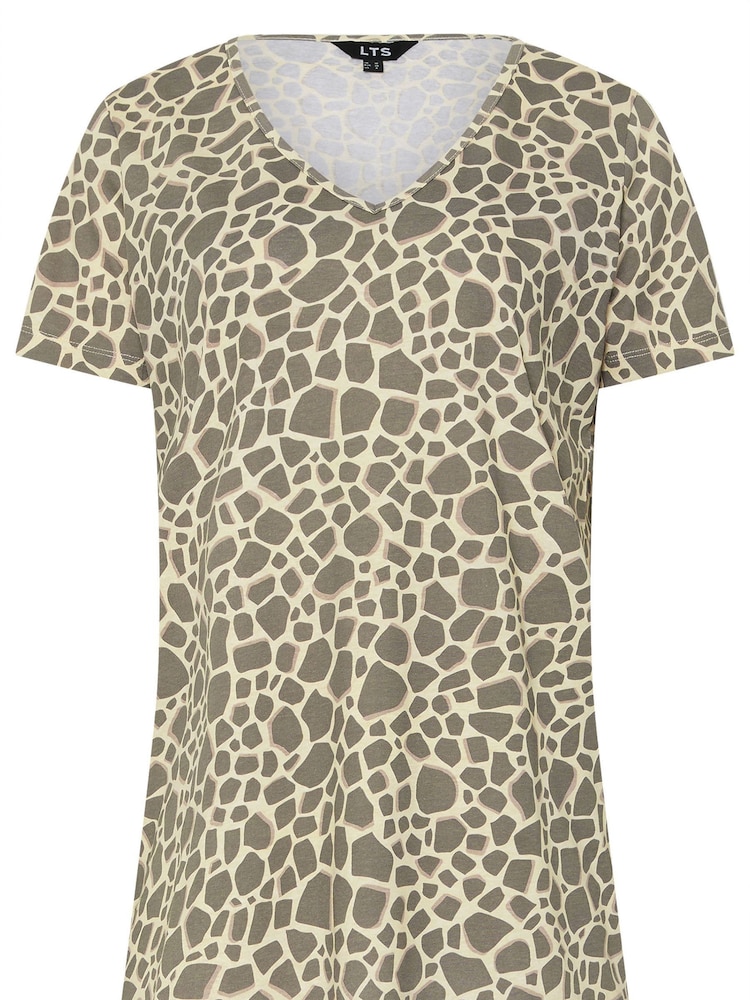 Long Tall Sally Grey All-Over 100% Cotton Printed T-Shirt - Image 5 of 5