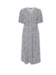 Yours Curve Blue Abstract Wrap Dress - Image 5 of 5