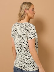 Long Tall Sally Natural All-Over 100% Cotton Printed T-Shirt - Image 2 of 5