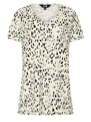 Long Tall Sally Natural All-Over 100% Cotton Printed T-Shirt - Image 5 of 5